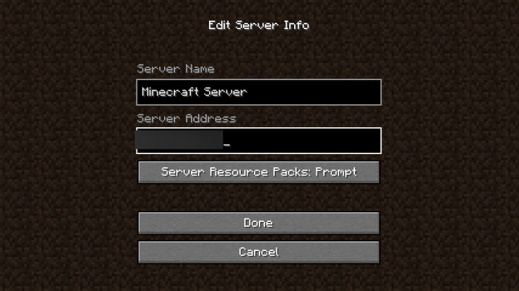 Agregar servidor de Minecraft