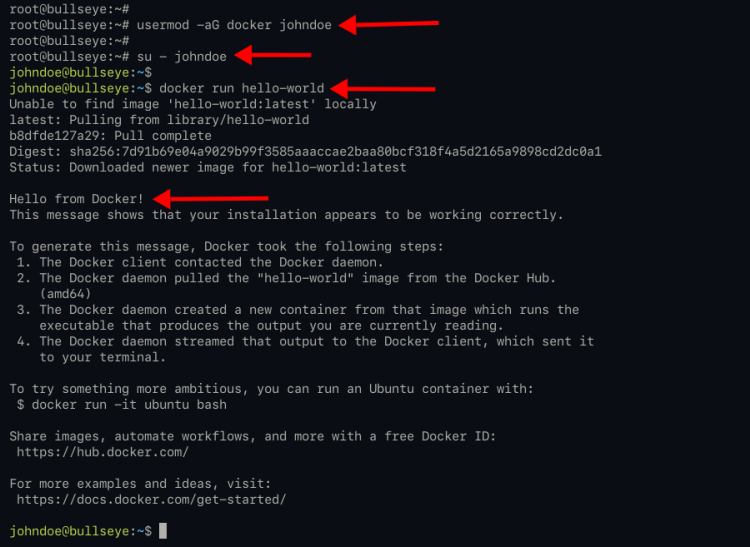 Permitir que un usuario no root ejecute docker - docker hello-world