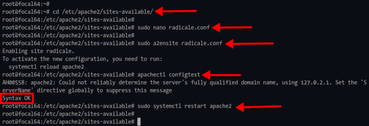 Configuración del host virtual de Apache para Radicale