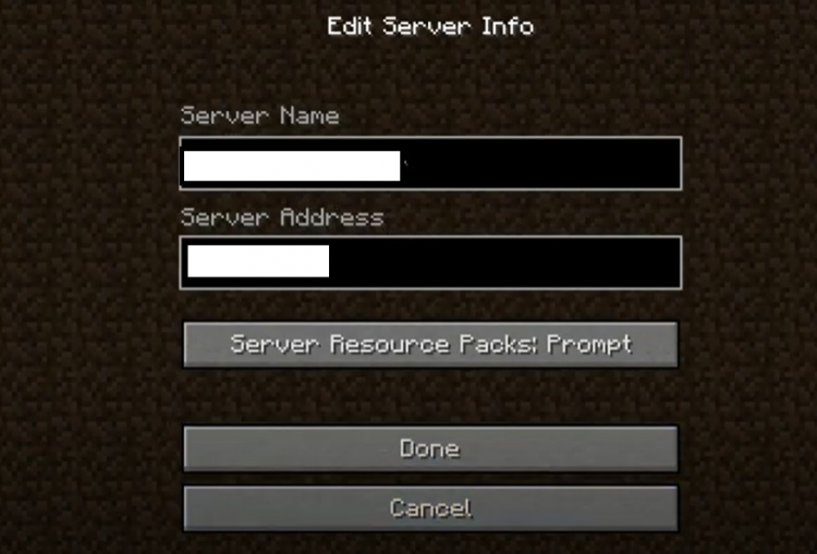 Editar información del servidor