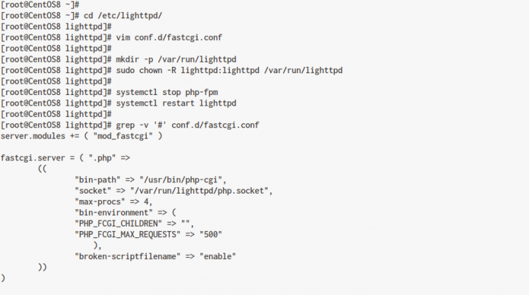 Lighttpd con servicio PHP autogenerado