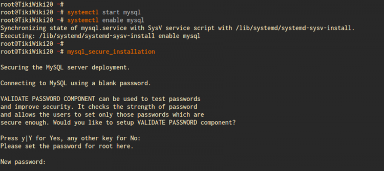 Configure la contraseña raíz de MySQL usando la utilidad mysql_secure_installation
