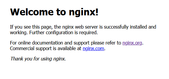 Página predeterminada de Nginx