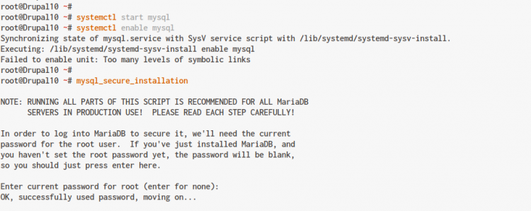 configurar la contraseña de root de MySQL