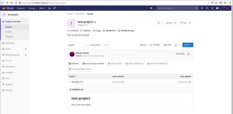 Crear nuevo proyecto Gitlab