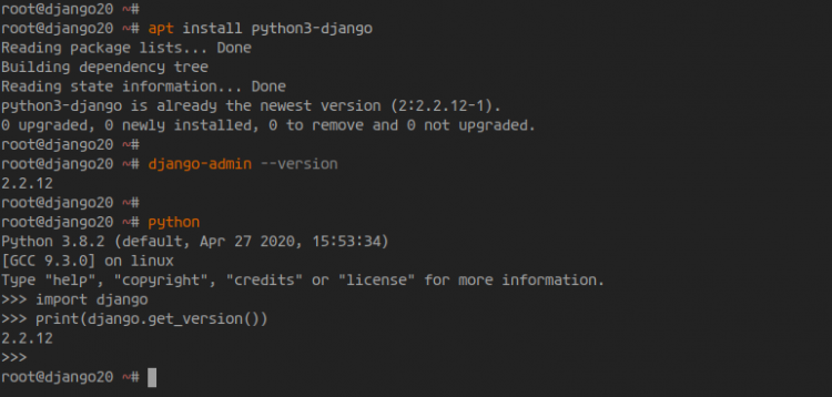 Instale Python Django Framework usando Apt