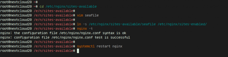 Configurar el host virtual de Nginx para Nextcloud