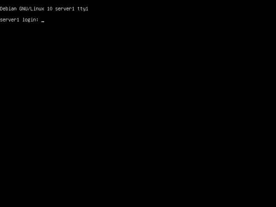 Primer arranque del servidor Debian 10 (Buster)