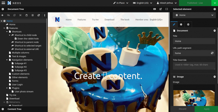 Back-end Neos CMS