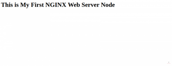 Página de Nginx en el nodo 1