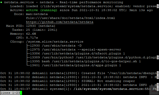Instalación de Netdata en Debian 11