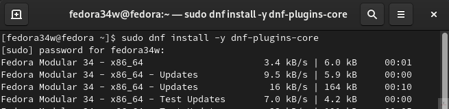 instalando dnf-plugins-core